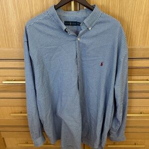 Polo by Ralph Lauren Navy and White Gingham Button-Down Shirt